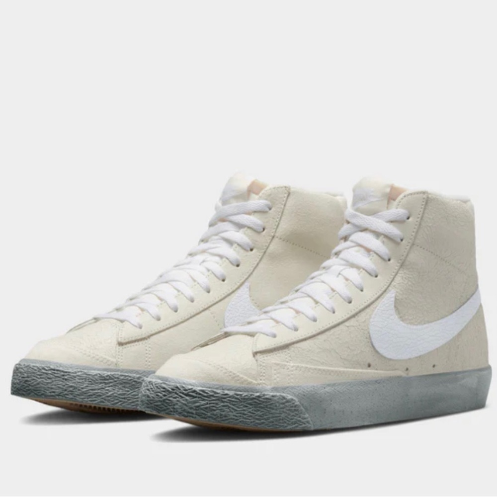 NIKE BLAZER MID '77 EMB embedded summit white / phantom 7.5 women shoes $168